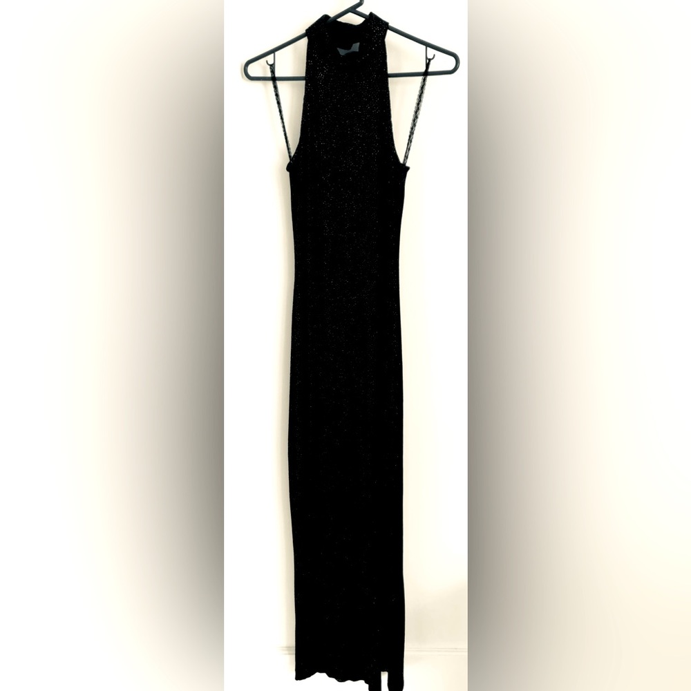 Black velvet sparkly gown